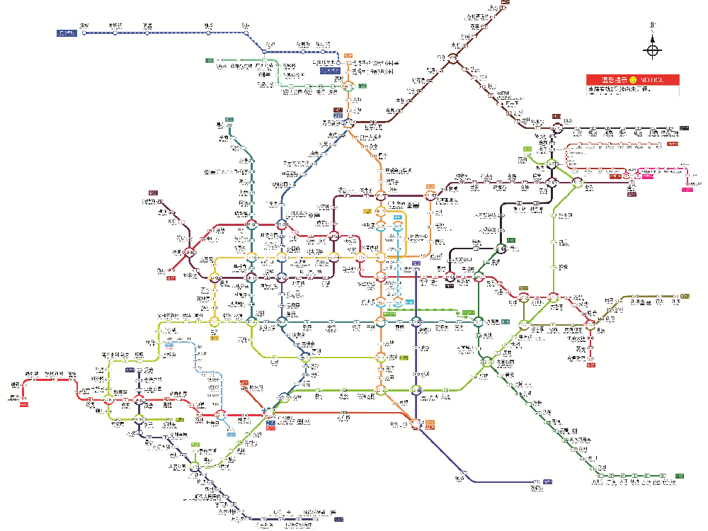广州地铁线网示意图